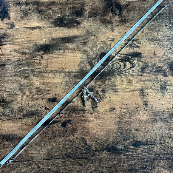 David Yurman Two Waves Dagger w/ 18K Gold, Sterling Silver & Diamonds Necklace - Picture 16 of 16